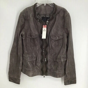 SW3 Bespoke UK Colney Triple Zip Leather Bomber Style Jacket NWT Size Medium
